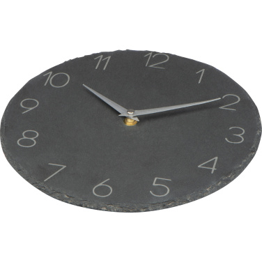 Logo trade corporate gifts image of: Slate wall clock GRAZ