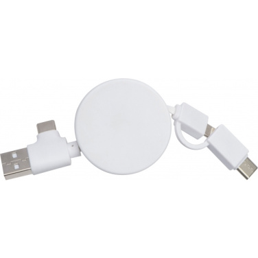 Logo trade promotional giveaway photo of: Bamboo charging cable GRONINGEN