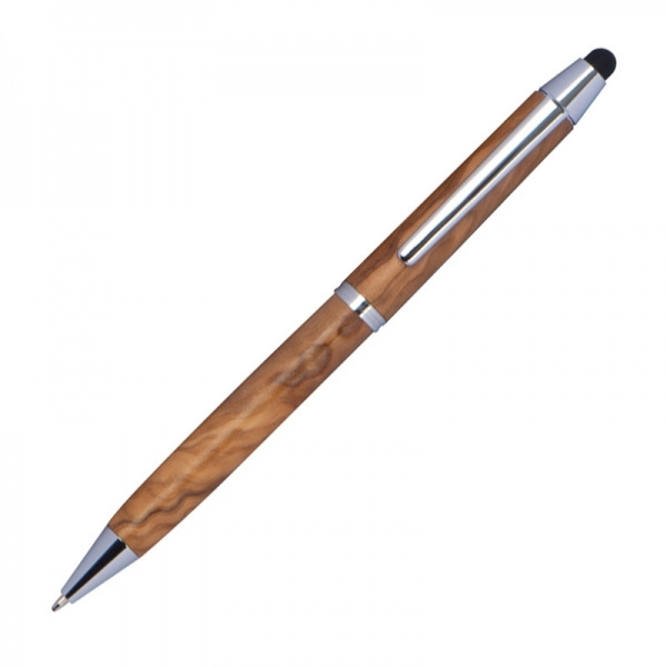 Logotrade promotional item image of: Wooden ballpen with touch function ERFURT