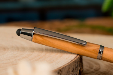 Logo trade promotional items picture of: Wooden ballpen with touch function ERFURT