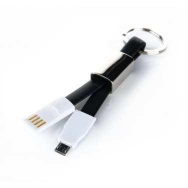Logo trade promotional giveaways image of: Data transfer cable and keyring