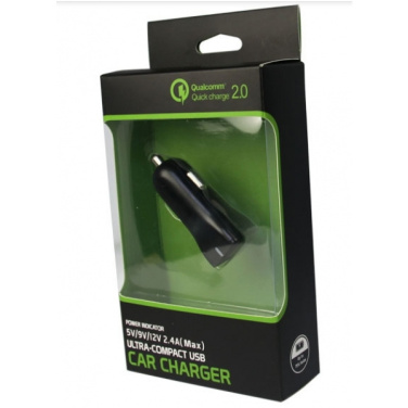 Logo trade business gifts image of: Car charger (Qualcomm Quick Charge 3.0)