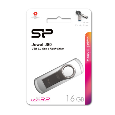 Logo trade advertising product photo of: Pendrive 3.0 Silicon Power JEWEL J80 TITANIUM 16GB