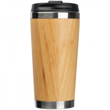 Logotrade promotional merchandise photo of: Stainless steel mug BAMBOOGARDEN 400 ml