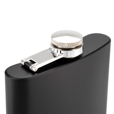 Logo trade promotional gifts picture of: Hip flask OLYMPOS Schwarzwolf