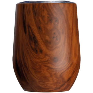 Logo trade promotional products image of: Stainless steel mug with wooden look BRIGHTON 380 ml