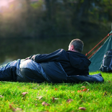 Logo trade promotional giveaways picture of: Sleeping bag KINABALU Schwarzwolf