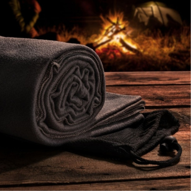 Logo trade promotional gift photo of: Blanket BRISA Schwarzwolf