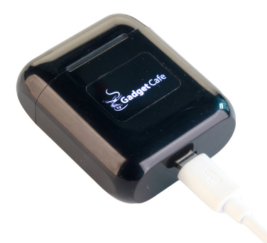 Logotrade advertising products photo of: Wireless earbuds with light up logo