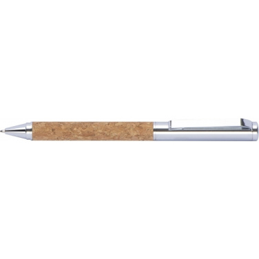 Logo trade corporate gifts image of: Twist-ballpen metal and cork LILLEHAMMER