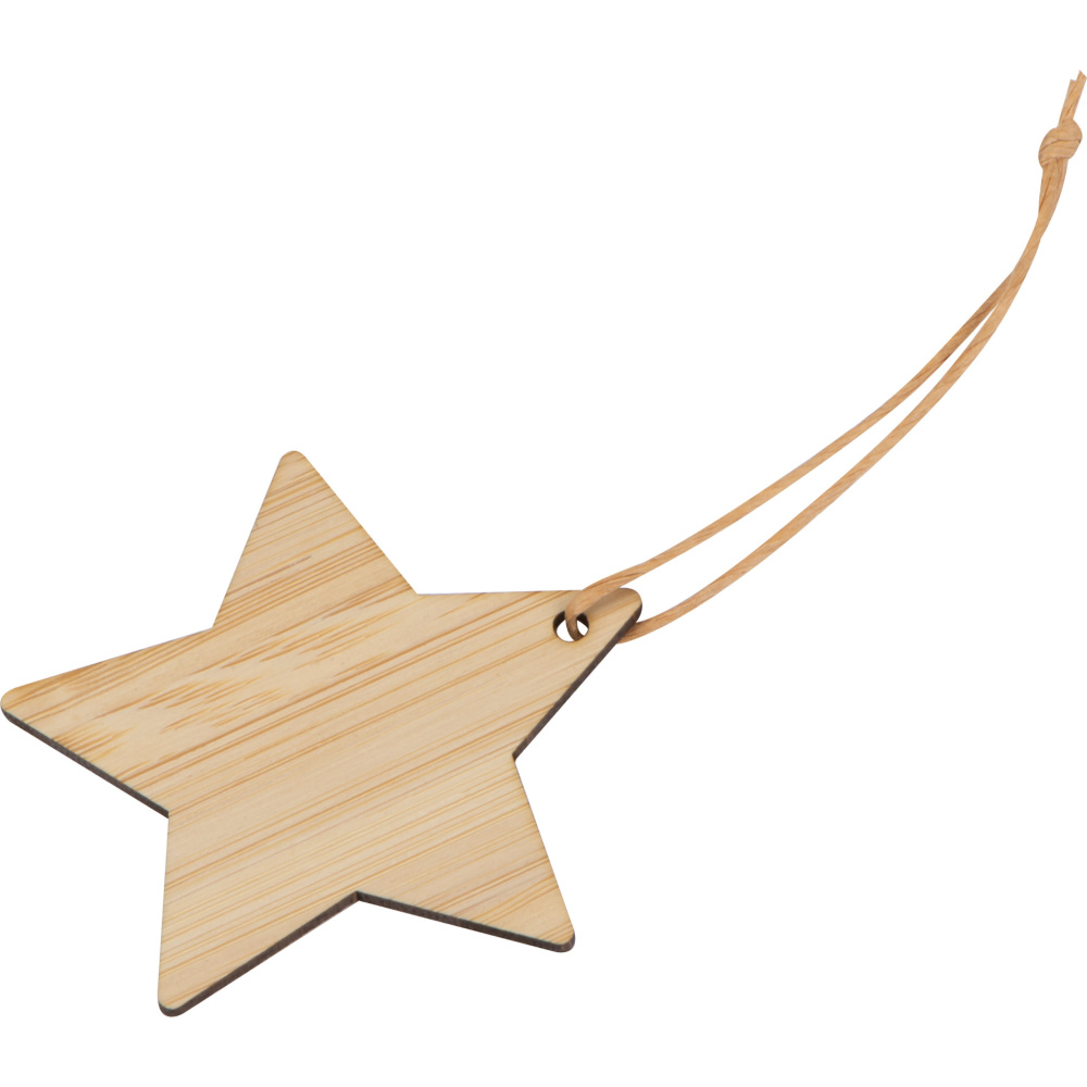 Logo trade promotional gift photo of: Bamboo star pendant FOGGIA