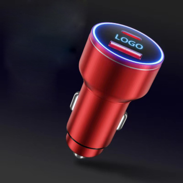 Logotrade business gift image of: Car charger with enlighted logo for engraving