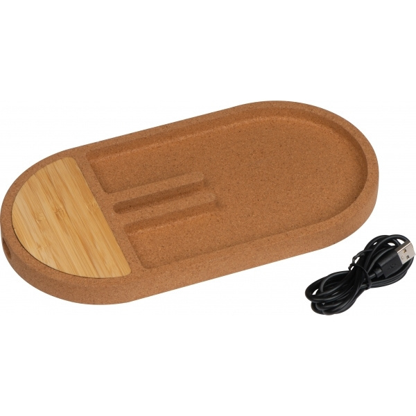 Logo trade promotional products picture of: Desk organiser with charging station LANCASTER