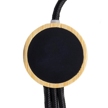 Logo trade corporate gifts picture of: 3-in-1 cable with elighted logo in a wooden casing, LH-ZMU06