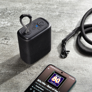 Logotrade promotional product picture of: Waterproof bluetooth speaker HARDEOL Schwarzwolf