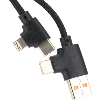 Logo trade promotional merchandise picture of: 4in1 long wooden cable with elighted logo for engraving