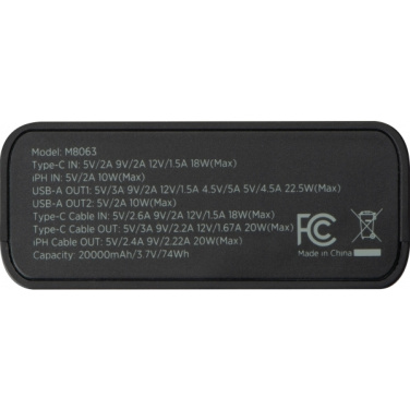 Logotrade advertising products photo of: Power bank 20 000 mAh MARABELLA MoLu