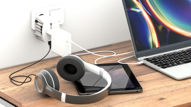 Logo trade promotional gift photo of: SKROSS World Travel Adapter MUV 2-pole with USB A and C