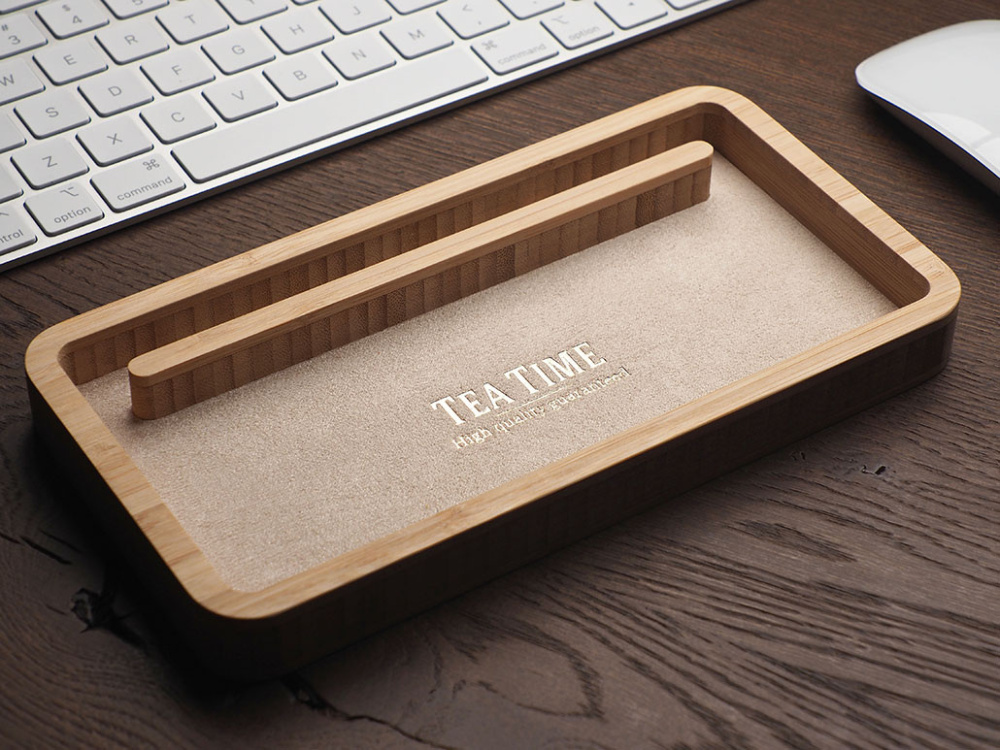 Logo trade promotional products image of: Wooden desk organiser 1850292