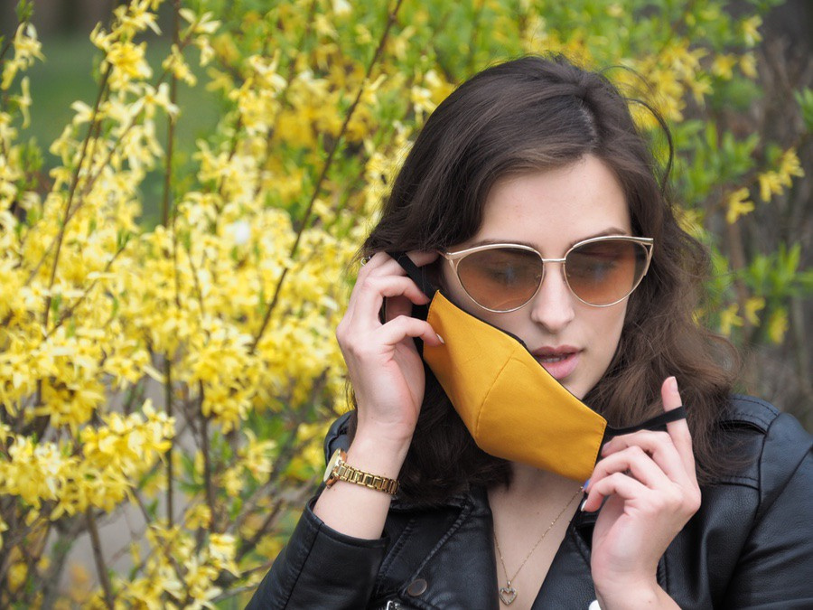 Logo trade promotional items image of: VENUS PRO cotton face mask with a pocket an HEPA filter 1378165