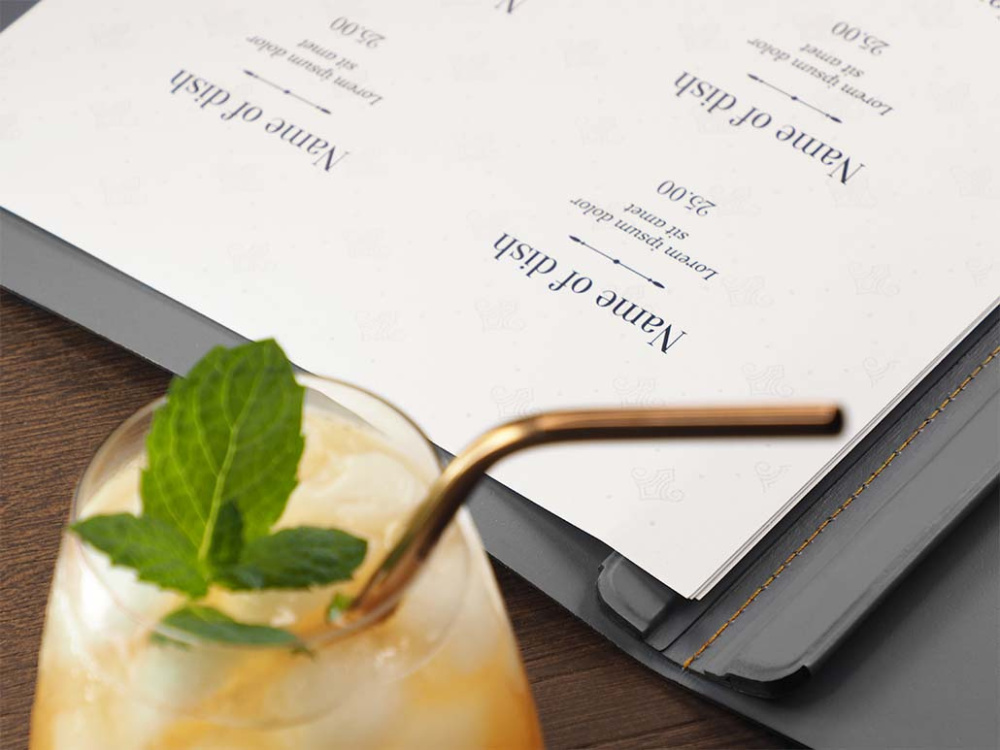 Logo trade business gifts image of: Menu cover 1596094