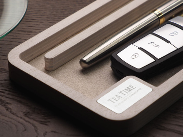 Logo trade promotional giveaways image of: Wooden desk organiser 1818121