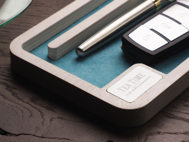 Logo trade promotional giveaways image of: Wooden desk organiser 1818121