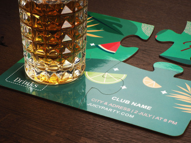 Logotrade promotional merchandise image of: Set of 4 PUZZLE glass coasters 1835117