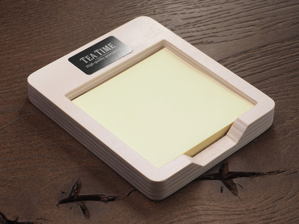 Logo trade promotional gifts image of: Wooden memo card box 1832121