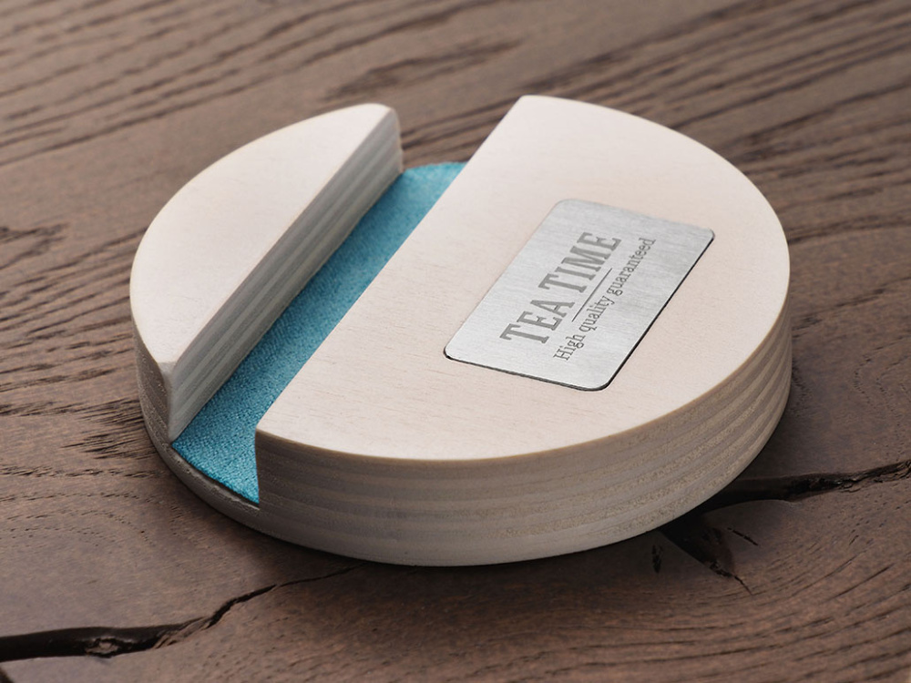 Logo trade promotional giveaways image of: Wooden telephone stand 1833121