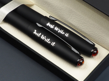 Logo trade corporate gifts image of: Amber Pen set  1235036