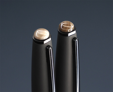 Logotrade corporate gift image of: Striped Flint Pen set 1284036