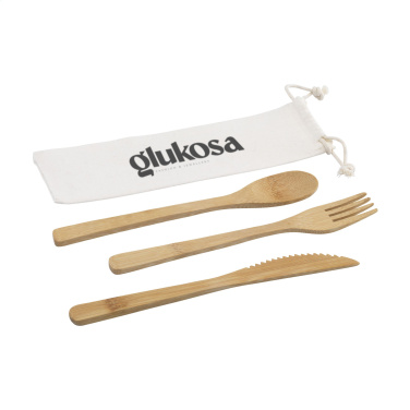 Logo trade promotional giveaway photo of: Bambu Cutlery Set