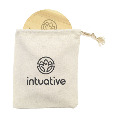 Logo trade promotional item photo of: Bamboo Coaster Set