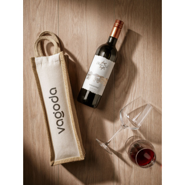 Logo trade promotional product photo of: Jute Canvas Wine Bag