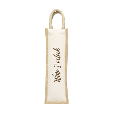 Logotrade promotional gift picture of: Jute Canvas Wine Bag