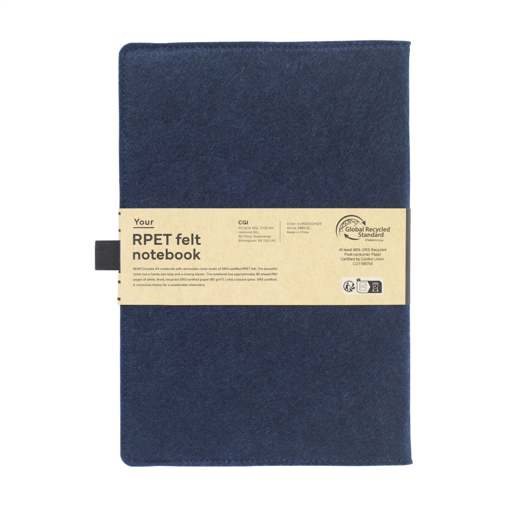 Logotrade promotional gifts photo of: Felty GRS RPET Paper Notebook A5