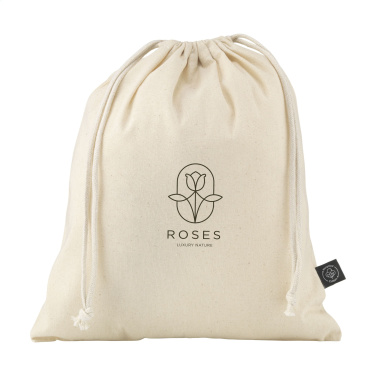 Logotrade promotional merchandise image of: Gift Pouch Natural GRS Recycled Cotton (150 g/m²) M