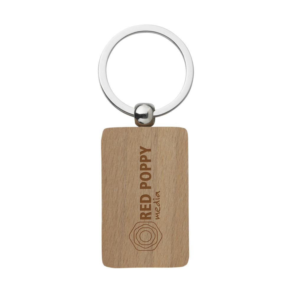 Logotrade advertising products photo of: WoodKey Rectangle keychain