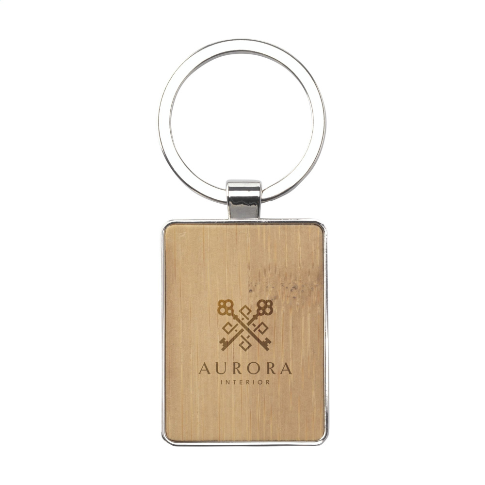 Logotrade business gift image of: Bamboo Key Rectangle keyring