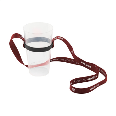 Logotrade corporate gift picture of: Lanyard Sublimation RPET 1.5 cm with Cup holder