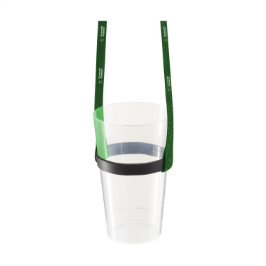 Logo trade promotional products image of: Lanyard Sublimation RPET 1.5 cm with Cup holder