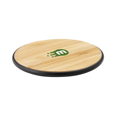 Logo trade promotional merchandise photo of: Bamboo 10W Wireless Charger wireless fast charger
