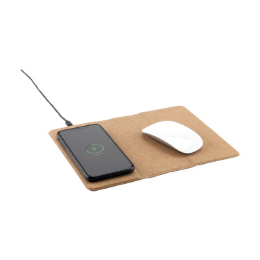 Logotrade promotional giveaway image of: Cork Wireless Charging Mousepad