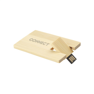 Logotrade advertising products photo of: CreditCard USB Bamboo 64 GB