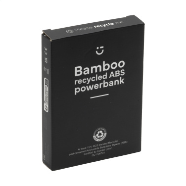 Logo trade promotional merchandise picture of: Boru Bamboo RCS Recycled ABS Powerbank Wireless Charger