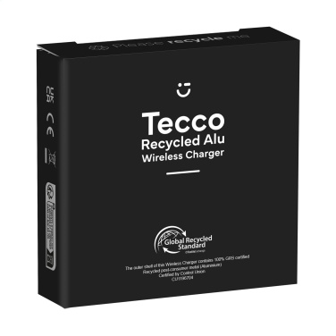 Logo trade corporate gifts picture of: Tecco GRS Recycled Alu 15W Wireless Charger