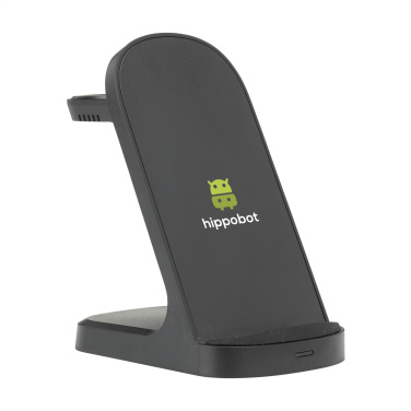 Logo trade promotional items image of: Triple-Up RCS Recycled ABS Wireless Charger Stand