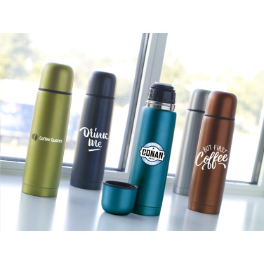 Logo trade business gift photo of: Frosted Bottle RCS Recycled Steel 500 ml thermo bottle
