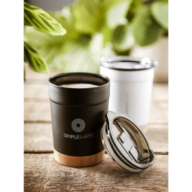 Logo trade promotional item photo of: Kobe Bamboo RCS Recycled Steel 350 ml coffee cup